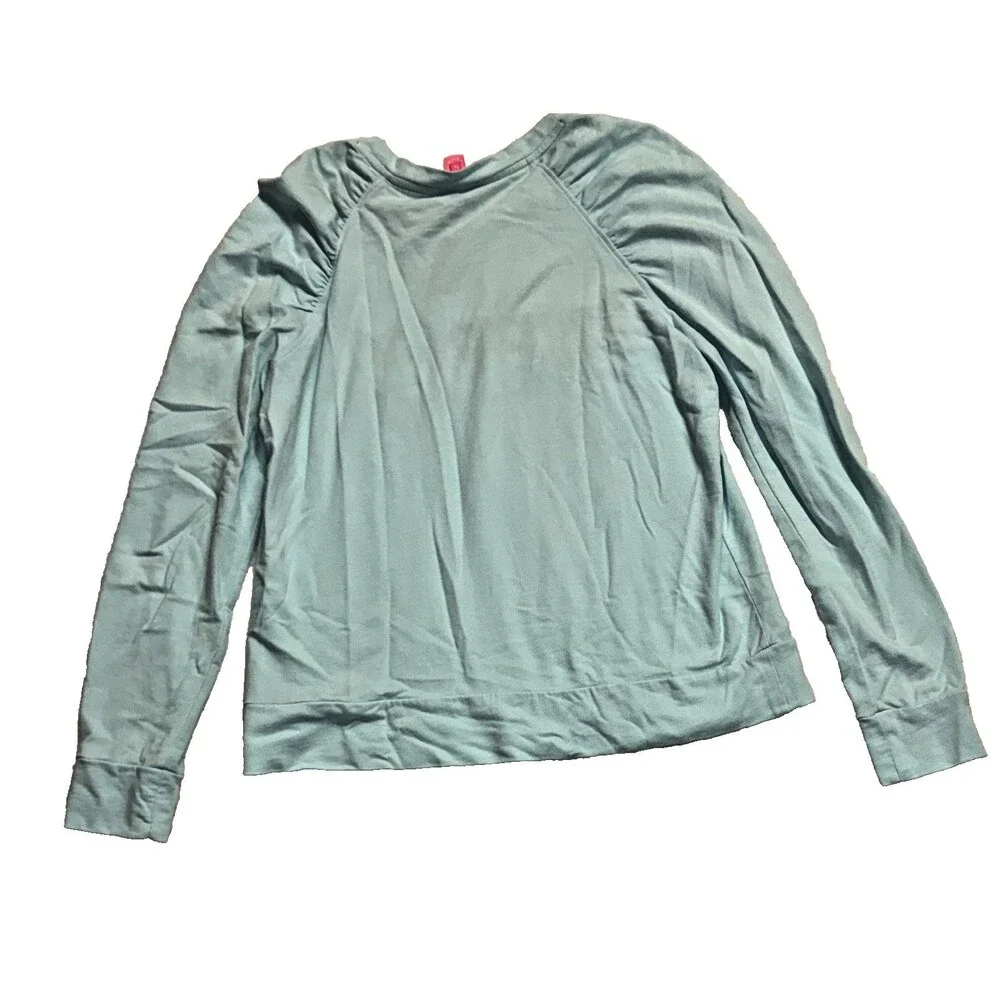 Lilly Pulitzer Bubbly Aquamarine Longsleeve Top Size Medium, Puff Shoulder Sleev